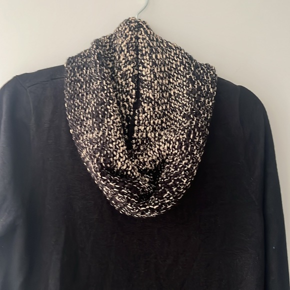 Apt 9 Black Shimmer Removeable Cowlneck Tunic Sweater L - Picture 3 of 6